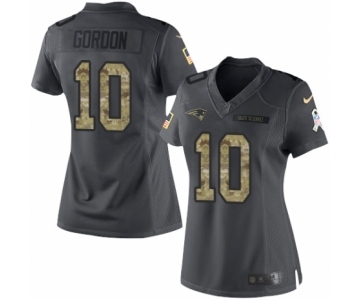 Women's Nike New England Patriots #10 Josh Gordon Limited Black 2016 Salute to Service NFL Jersey