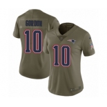 Women's Nike New England Patriots #10 Josh Gordon Limited Olive 2017 Salute to Service NFL Jersey