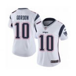 Women's Nike New England Patriots #10 Josh Gordon White Vapor Untouchable Limited Player NFL Jersey