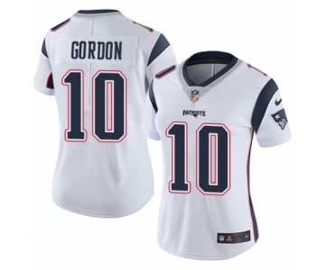 Women's Nike New England Patriots #10 Josh Gordon White Vapor Untouchable Limited Player NFL Jersey