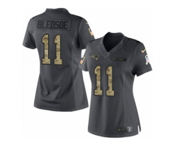 Women's Nike New England Patriots #11 Drew Bledsoe Limited Black 2016 Salute to Service NFL Jersey