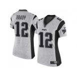 Women's Nike New England Patriots #12 Tom Brady Gray Stitched NFL Limited Gridiron Gray II Jersey