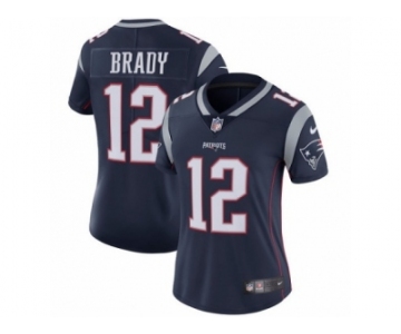 Women's Nike New England Patriots #12 Tom Brady Vapor Untouchable Limited Navy Blue Team Color NFL Jersey