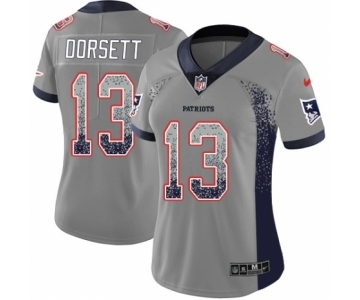 Women's Nike New England Patriots #13 Phillip Dorsett Limited Gray Rush Drift Fashion NFL Jersey