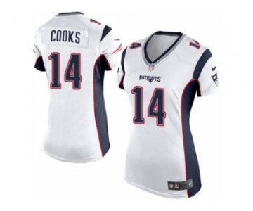 Women's Nike New England Patriots #14 Brandin Cooks Limited White NFL Jersey