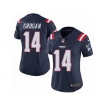 Women's Nike New England Patriots #14 Steve Grogan Limited Navy Blue Rush NFL Jersey