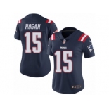 Women's Nike New England Patriots #15 Chris Hogan Limited Navy Blue Rush NFL Jersey