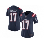 Women's Nike New England Patriots #17 Devin Street Limited Navy Blue Rush NFL Jersey