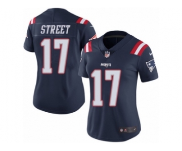 Women's Nike New England Patriots #17 Devin Street Limited Navy Blue Rush NFL Jersey