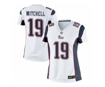 Women's Nike New England Patriots #19 Malcolm Mitchell Limited White NFL Jersey