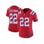 Women's Nike New England Patriots #22 Justin Coleman Vapor Untouchable Limited Red Alternate NFL Jersey