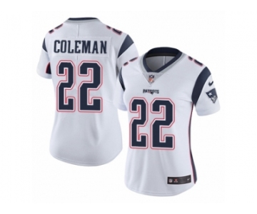 Women's Nike New England Patriots #22 Justin Coleman Vapor Untouchable Limited White NFL Jersey