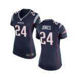 Women's Nike New England Patriots #24 Cyrus Jones Navy Blue Team Color NFL Jersey