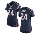 Women's Nike New England Patriots #24 Cyrus Jones Navy Blue Team Color NFL Jersey