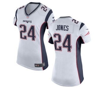 Women's Nike New England Patriots #24 Cyrus Jones White NFL Jersey