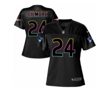 Women's Nike New England Patriots #24 Stephon Gilmore Game Black Fashion NFL Jersey