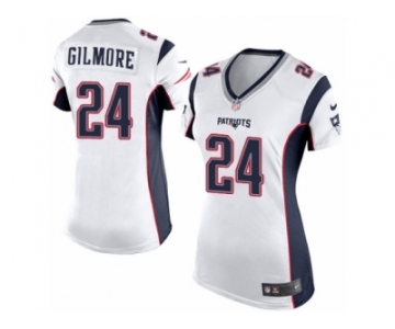 Women's Nike New England Patriots #24 Stephon Gilmore Game White NFL Jersey