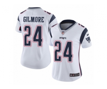 Women's Nike New England Patriots #24 Stephon Gilmore White Vapor Untouchable Limited Player NFL Jersey