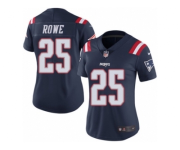 Women's Nike New England Patriots #25 Eric Rowe Limited Navy Blue Rush NFL Jersey