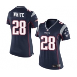 Women's Nike New England Patriots #28 James White Navy Blue Team Color NFL Jersey