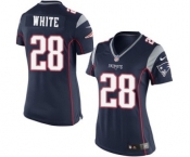 Women's Nike New England Patriots #28 James White Navy Blue Team Color NFL Jersey