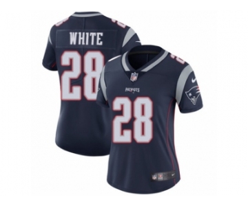 Women's Nike New England Patriots #28 James White Vapor Untouchable Limited Navy Blue Team Color NFL Jersey