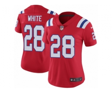 Women's Nike New England Patriots #28 James White Vapor Untouchable Limited Red Alternate NFL Jersey