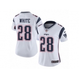 Women's Nike New England Patriots #28 James White Vapor Untouchable Limited White NFL Jersey