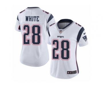 Women's Nike New England Patriots #28 James White Vapor Untouchable Limited White NFL Jersey