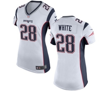 Women's Nike New England Patriots #28 James White White NFL Jersey