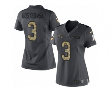 Women's Nike New England Patriots #3 Stephen Gostkowski Limited Black 2016 Salute to Service NFL Jersey