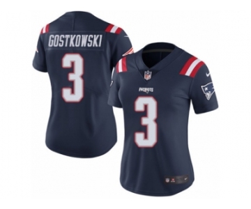 Women's Nike New England Patriots #3 Stephen Gostkowski Limited Navy Blue Rush NFL Jersey