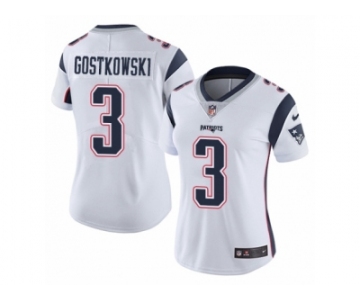 Women's Nike New England Patriots #3 Stephen Gostkowski Vapor Untouchable Limited White NFL Jersey