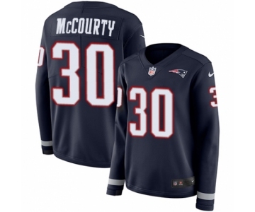 Women's Nike New England Patriots #30 Jason McCourty Limited Navy Blue Therma Long Sleeve NFL Jersey