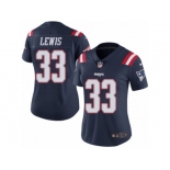 Women's Nike New England Patriots #33 Dion Lewis Limited Navy Blue Rush NFL Jersey