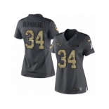 Women's Nike New England Patriots #34 Rex Burkhead Limited Black 2016 Salute to Service NFL Jersey