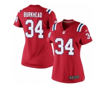 Women's Nike New England Patriots #34 Rex Burkhead Limited Red Alternate NFL Jersey