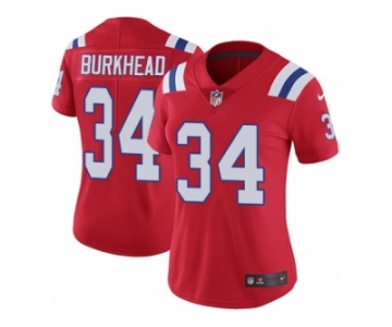 Women's Nike New England Patriots #34 Rex Burkhead Vapor Untouchable Limited Red Alternate NFL Jersey