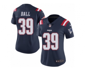 Women's Nike New England Patriots #39 Montee Ball Limited Navy Blue Rush NFL Jersey