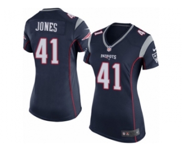 Women's Nike New England Patriots #41 Cyrus Jones Game Navy Blue Team Color NFL Jersey