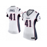 Women's Nike New England Patriots #41 Cyrus Jones Game White NFL Jersey