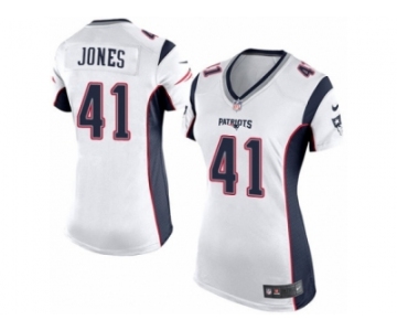 Women's Nike New England Patriots #41 Cyrus Jones Game White NFL Jersey