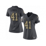 Women's Nike New England Patriots #41 Cyrus Jones Limited Black 2016 Salute to Service NFL Jersey