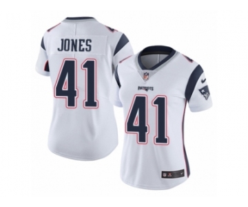 Women's Nike New England Patriots #41 Cyrus Jones White Vapor Untouchable Limited Player NFL Jersey