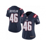 Women's Nike New England Patriots #46 James Develin Limited Navy Blue Rush NFL Jersey