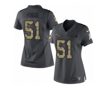 Women's Nike New England Patriots #51 Barkevious Mingo Limited Black 2016 Salute to Service NFL Jersey