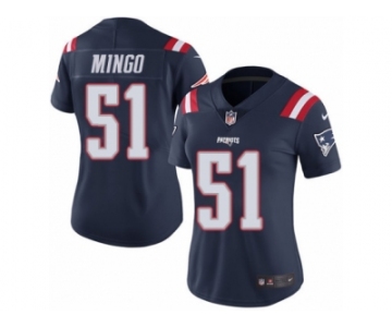 Women's Nike New England Patriots #51 Barkevious Mingo Limited Navy Blue Rush NFL Jersey