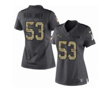 Women's Nike New England Patriots #53 Kyle Van Noy Limited Black 2016 Salute to Service NFL Jersey