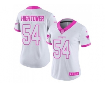 Women's Nike New England Patriots #54 Dont'a Hightower Limited Rush Fashion Pink NFL Jersey