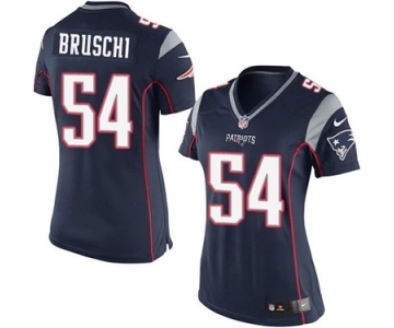 Women's Nike New England Patriots #54 Tedy Bruschi Navy Blue Team Color NFL Jersey